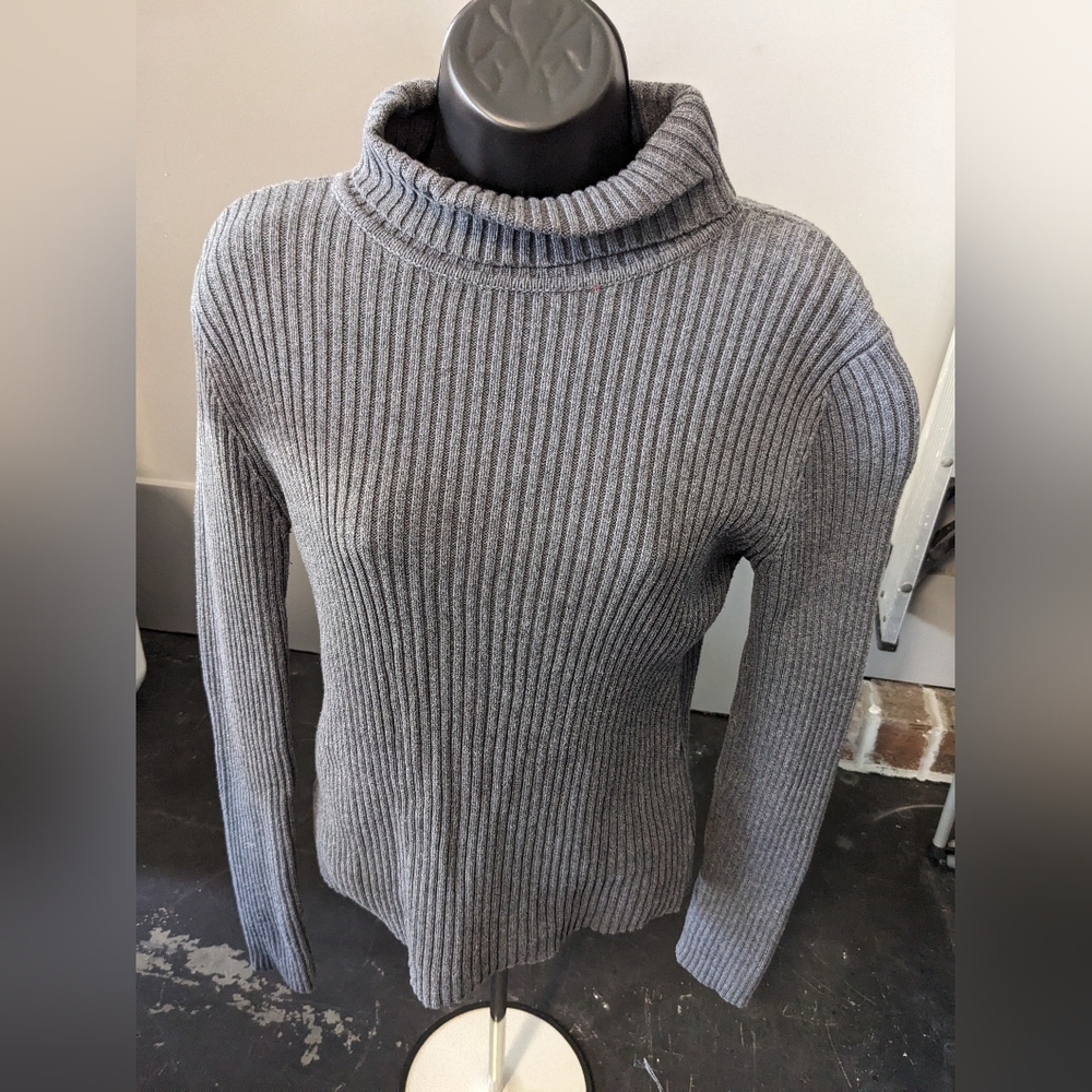 Women's Medium Light Grey Sonoma Long Sleeve Turtleneck